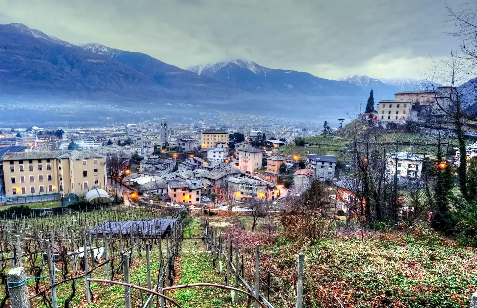 I vigneti terrazzati della Valtellina sopra Sondrio